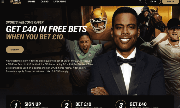 £40 in free bets from BetMGM