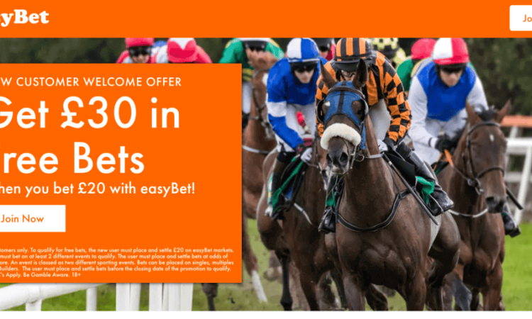 £30 from new betting site easyBet