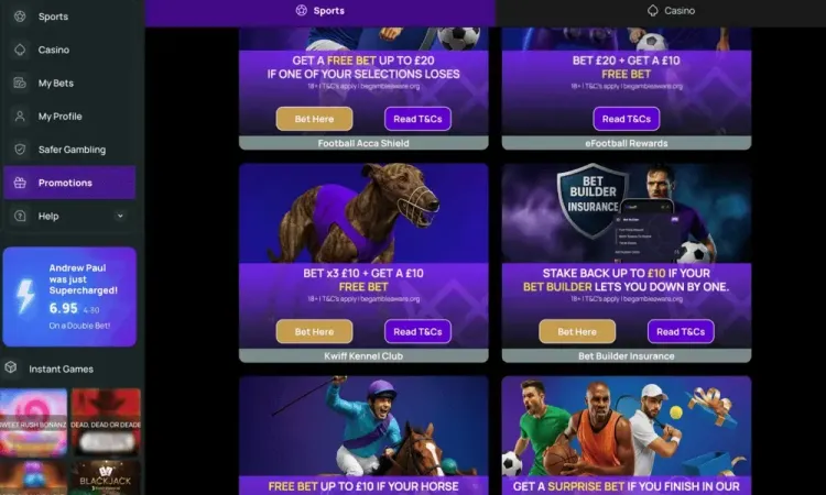 Kwiff - Plenty of sports promotions