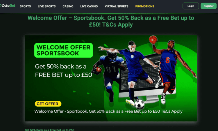 Octobet - New Bookmaker £50 Back As a Free Bet