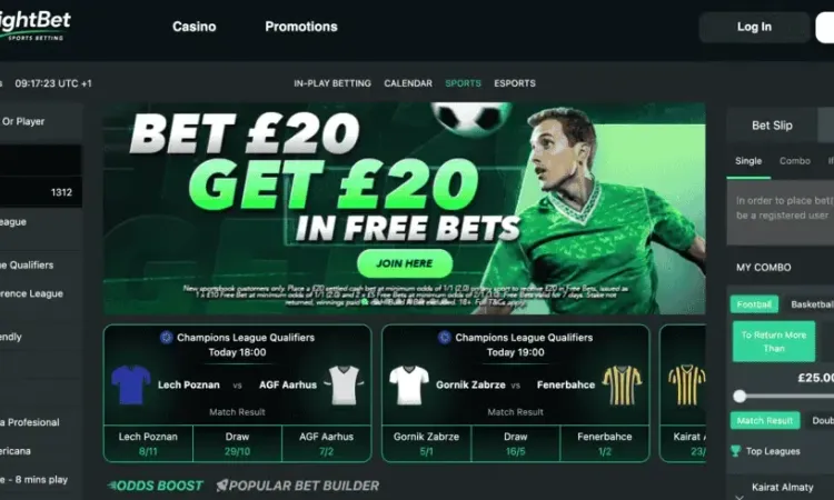Get £20 in free bets from Rightbet