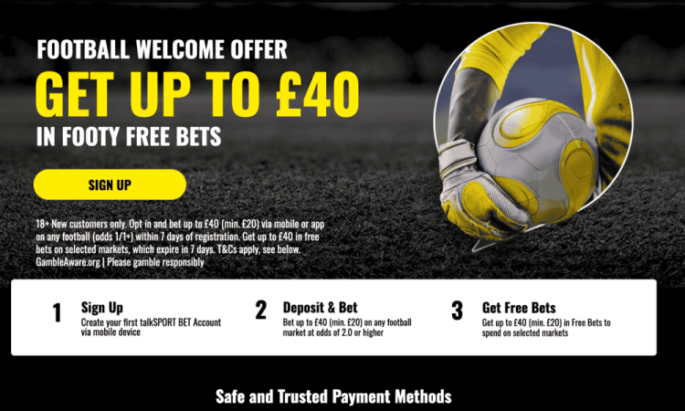 talkSPORT BET - £40 in Free Bets from the UK Bookmaker